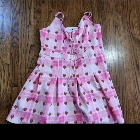 Hot Topic Pink and Brown Heart Dress - Picture 4 of 4